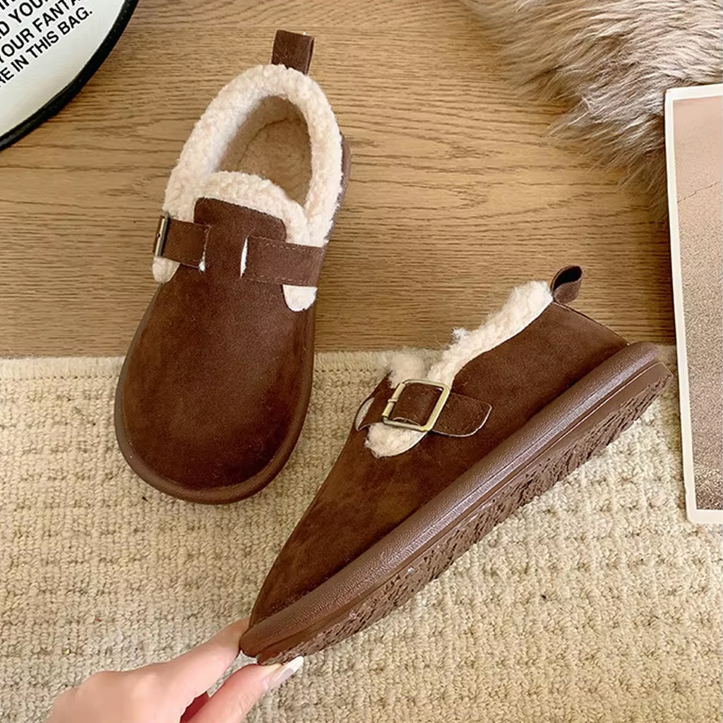 Closed back lined clog loafers for women