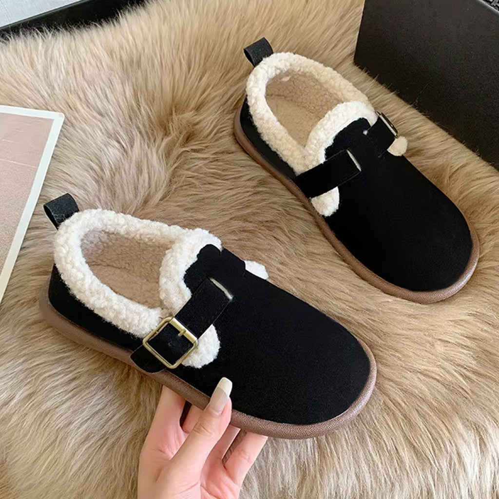 Closed back lined clog loafers for women