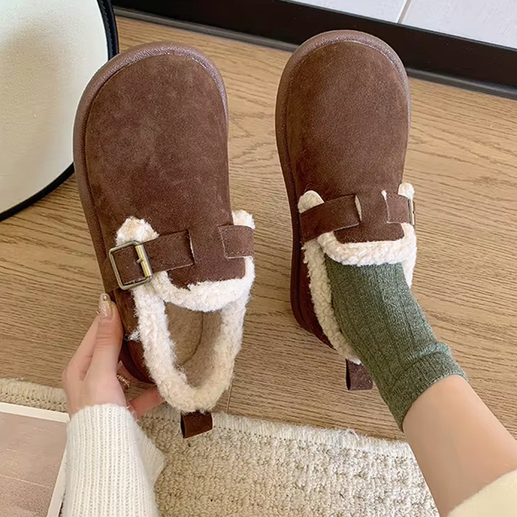 Closed back lined clog loafers for women