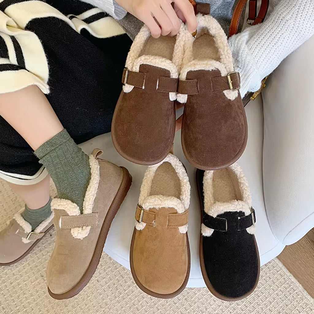 Closed back lined clog loafers for women