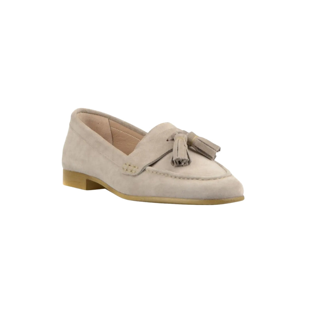 Women's suede flat tassel loafers