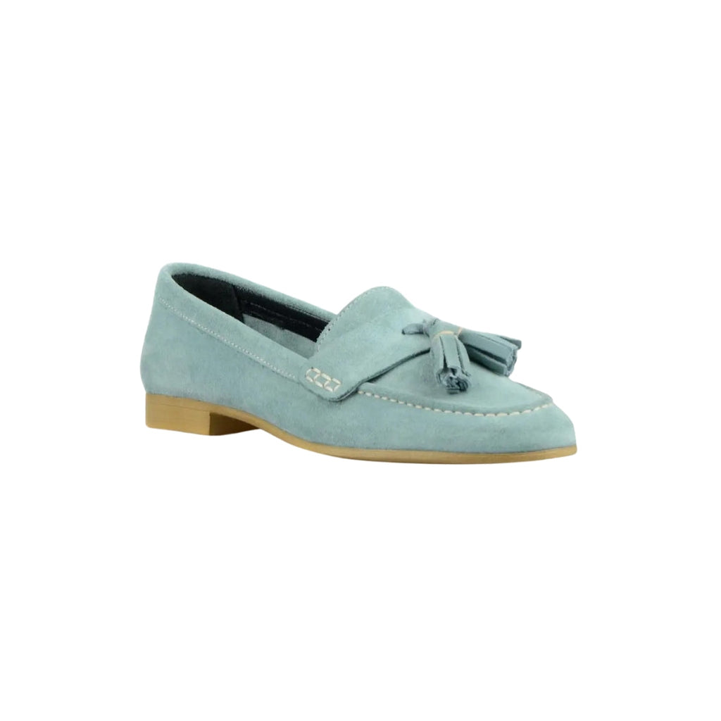 Women's suede flat tassel loafers
