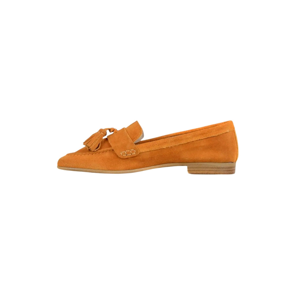 Women's suede flat tassel loafers