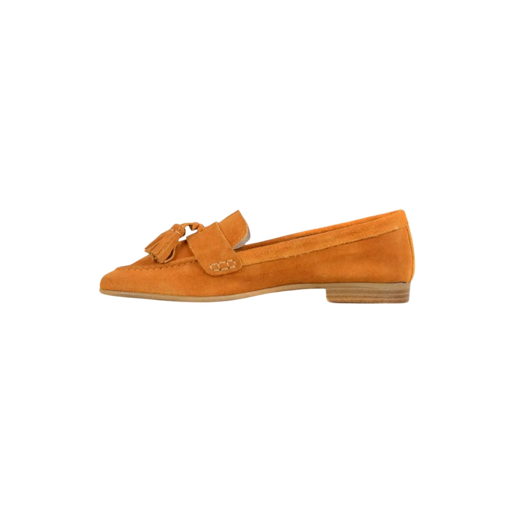 Women's suede flat tassel loafers