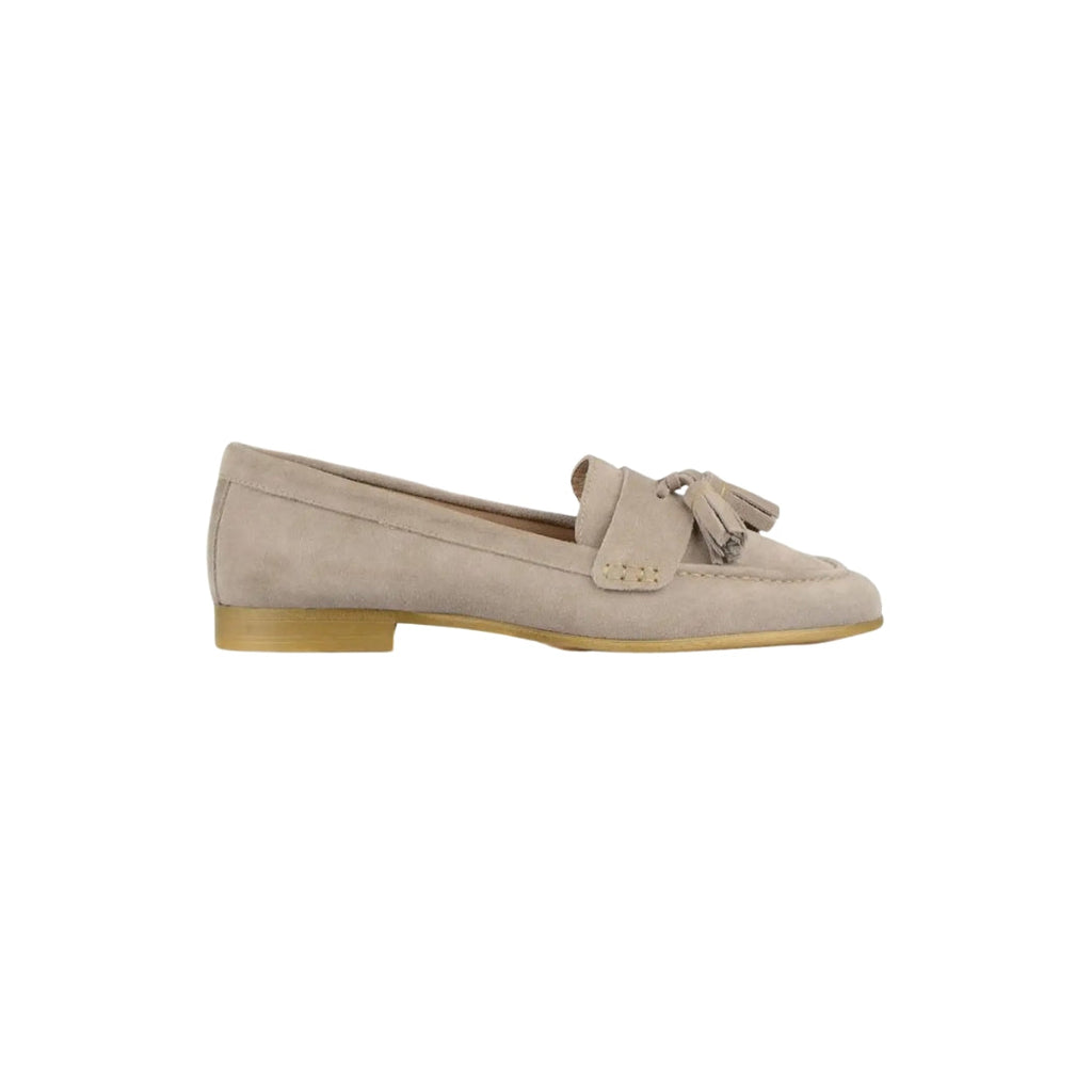 Women's suede flat tassel loafers