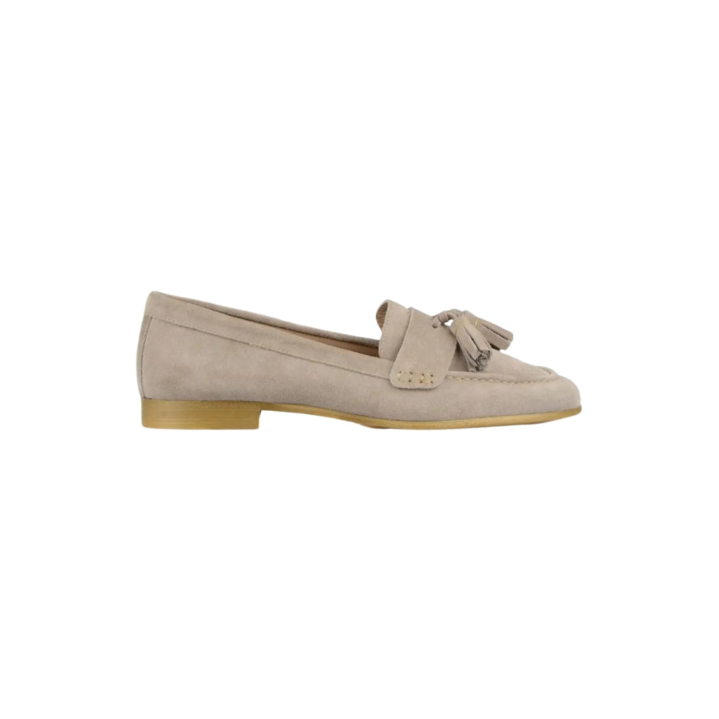 Women's suede flat tassel loafers