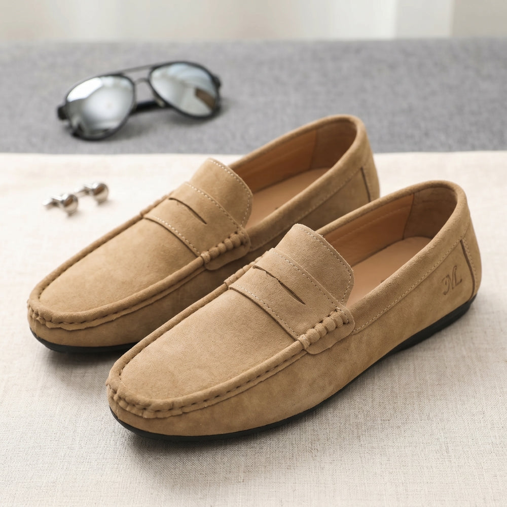 Men's synthetic suede penny loafer-style loafers