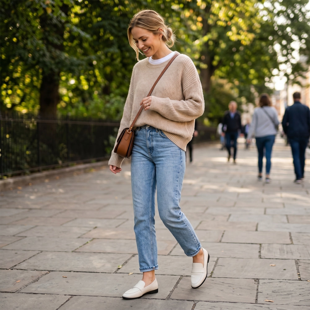 Women's minimalist faux leather loafers