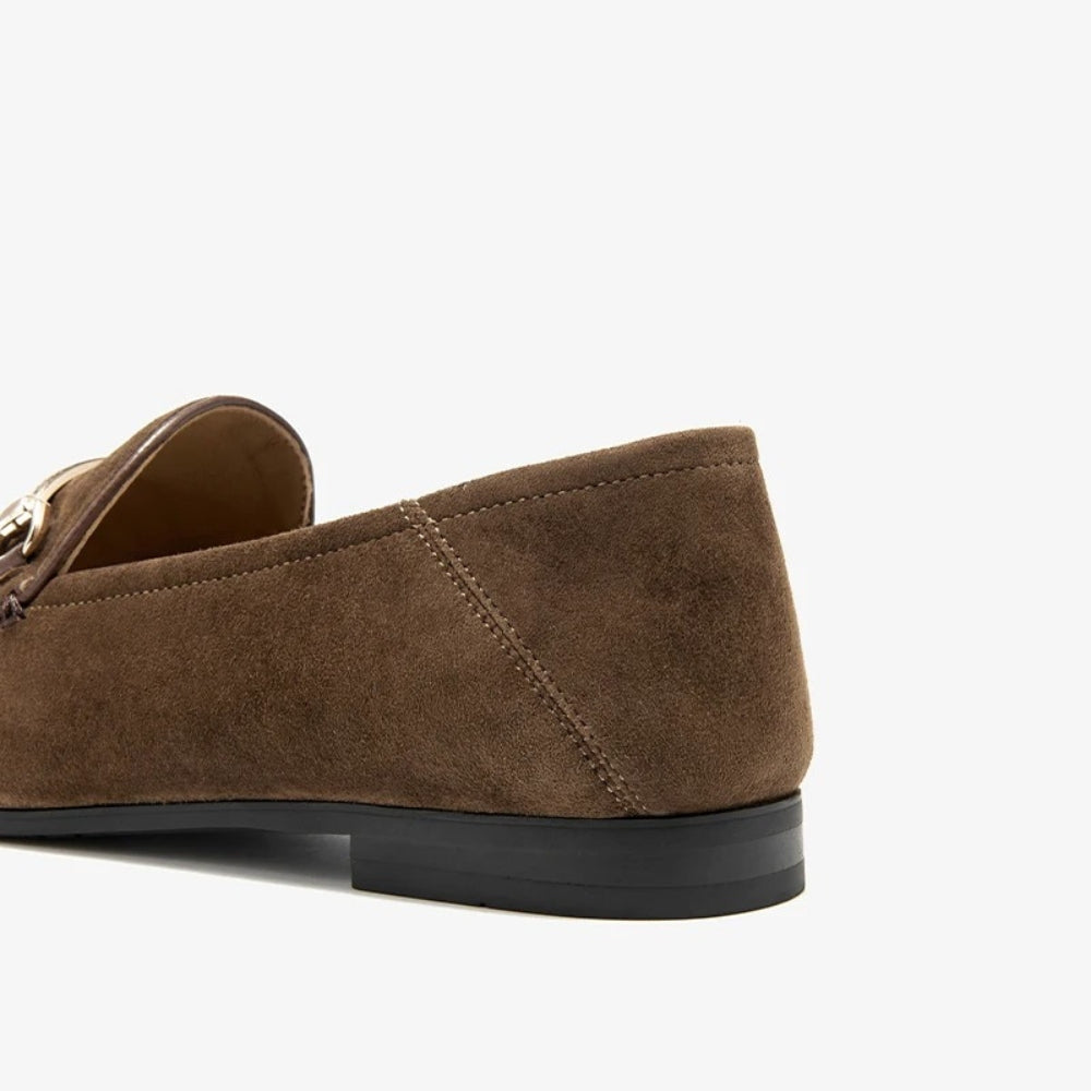 Women's genuine suede horsebit loafers