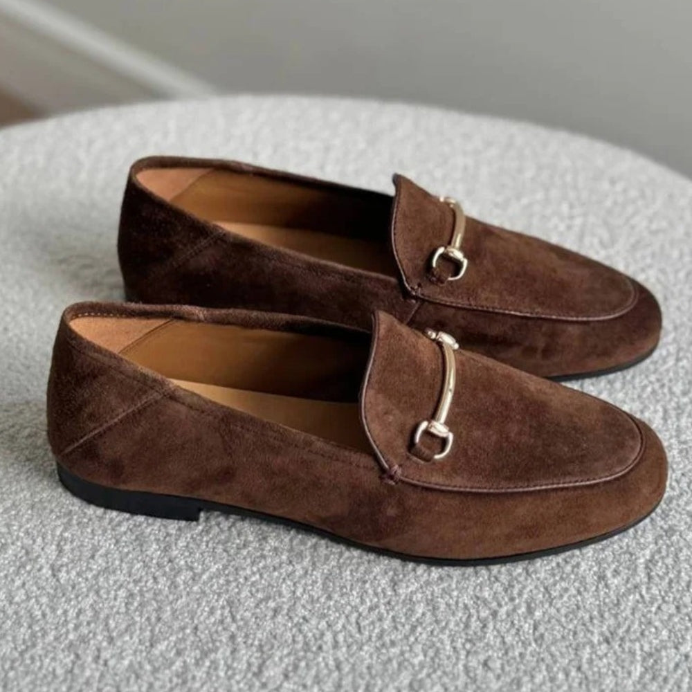 Women's genuine suede horsebit loafers
