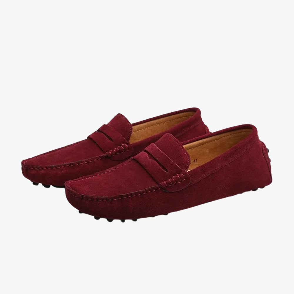 Men's suede penny loafers