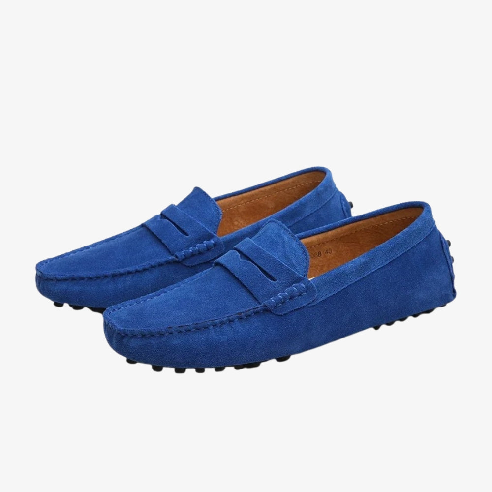 Men's suede penny loafers