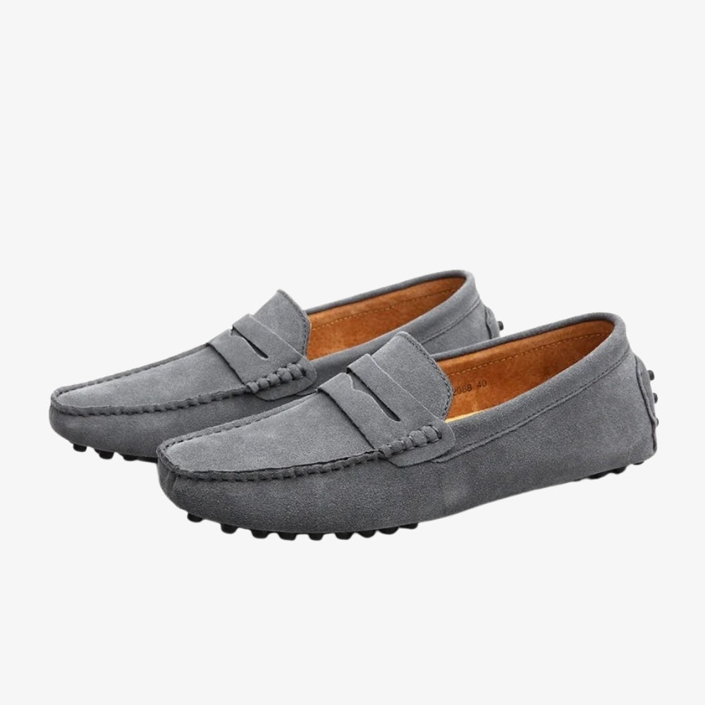 Men's suede penny loafers
