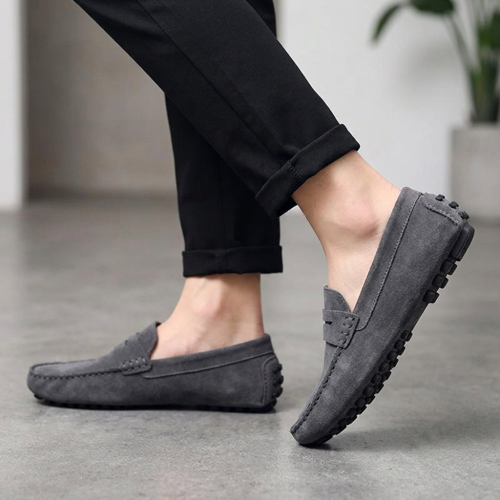 Men's suede penny loafers