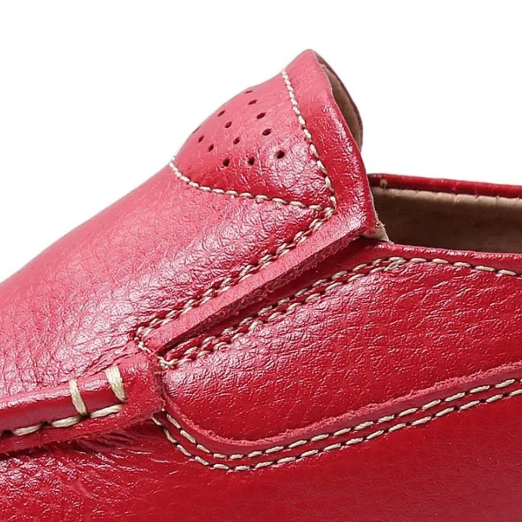 Women's synthetic leather wedge loafers
