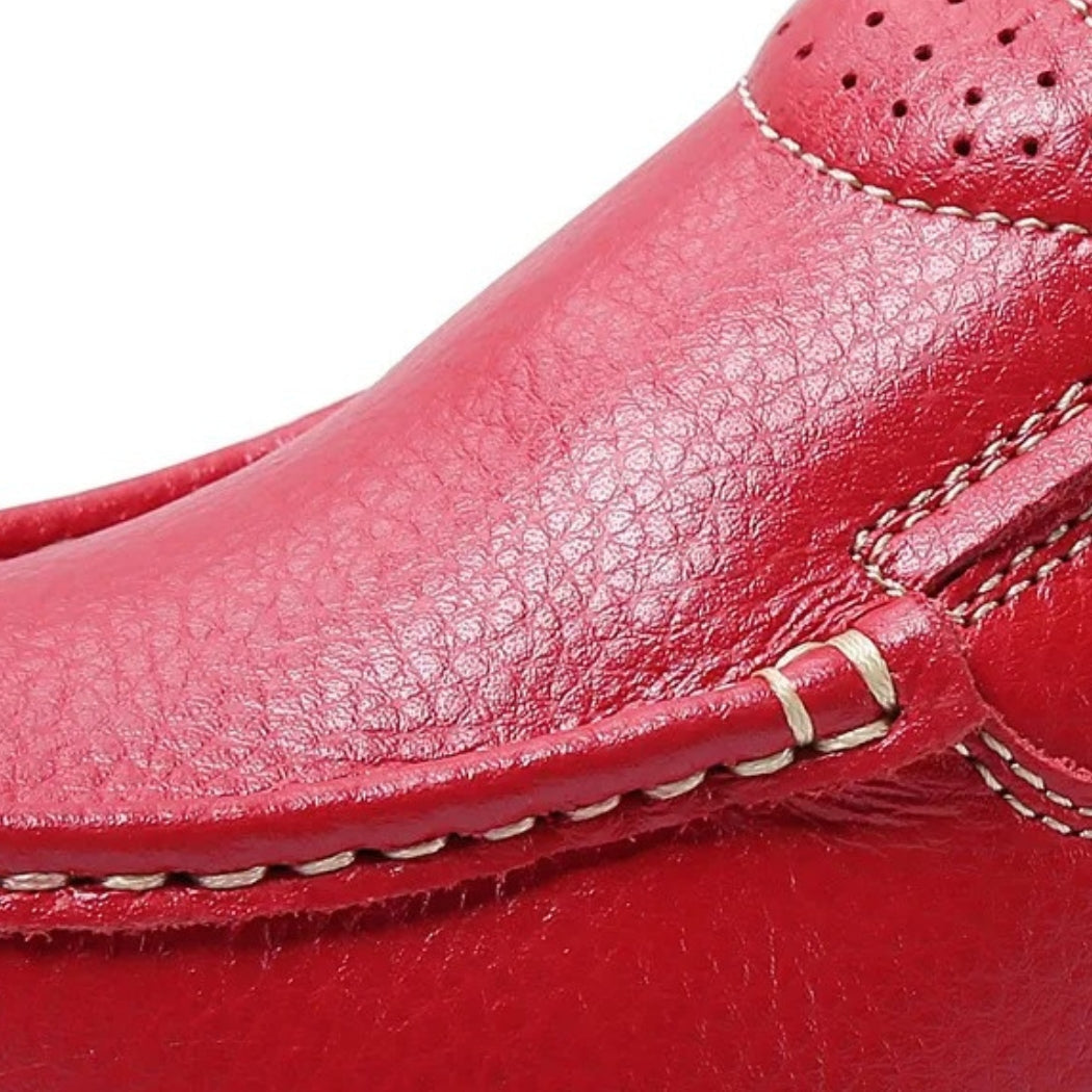 Women's synthetic leather wedge loafers