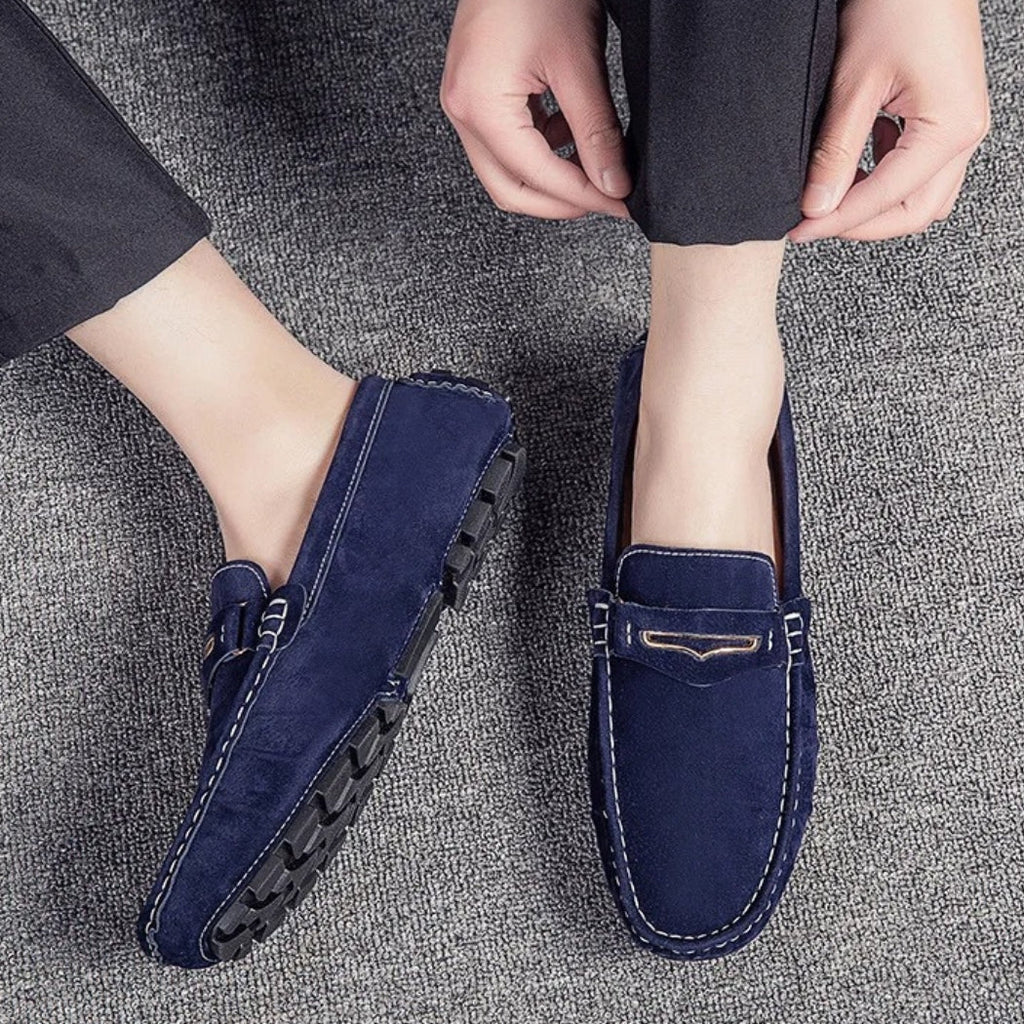 Men's comfortable colorful suede loafers