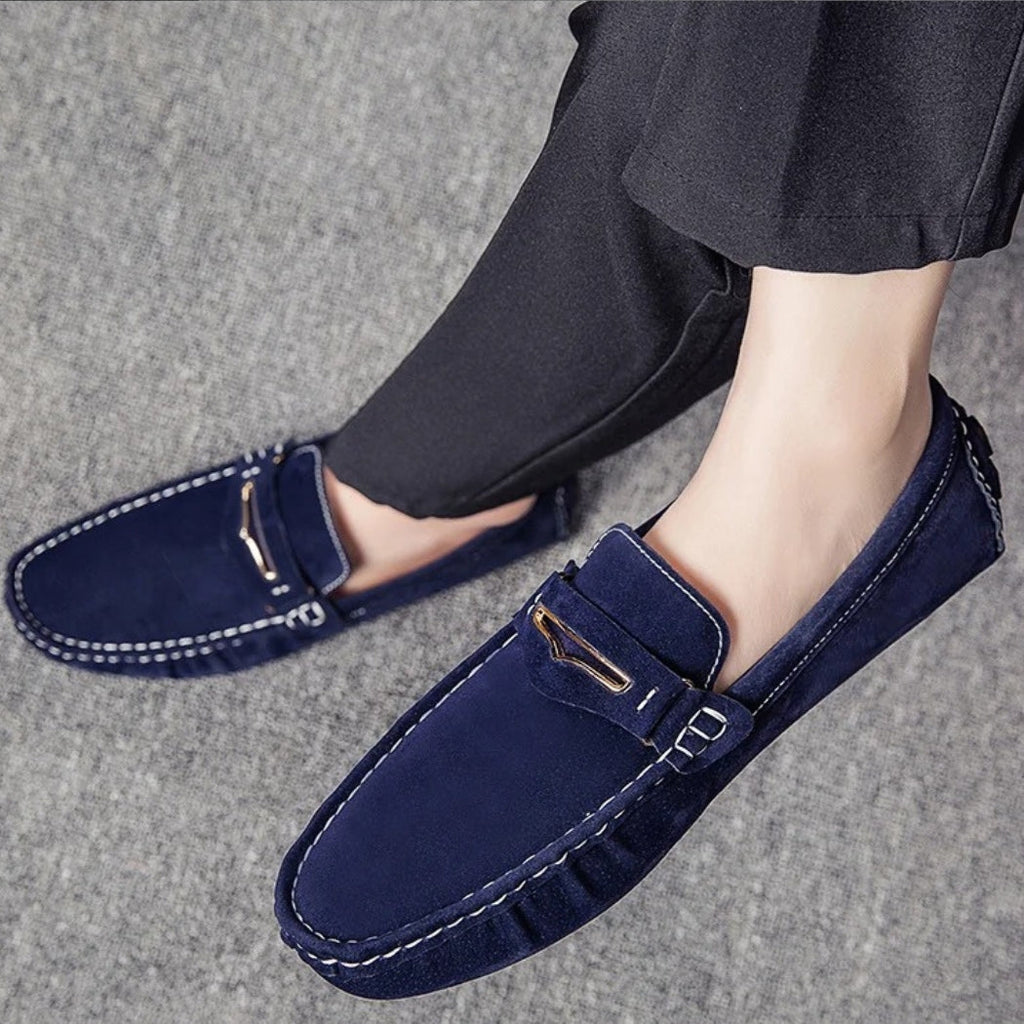 Men's comfortable colorful suede loafers
