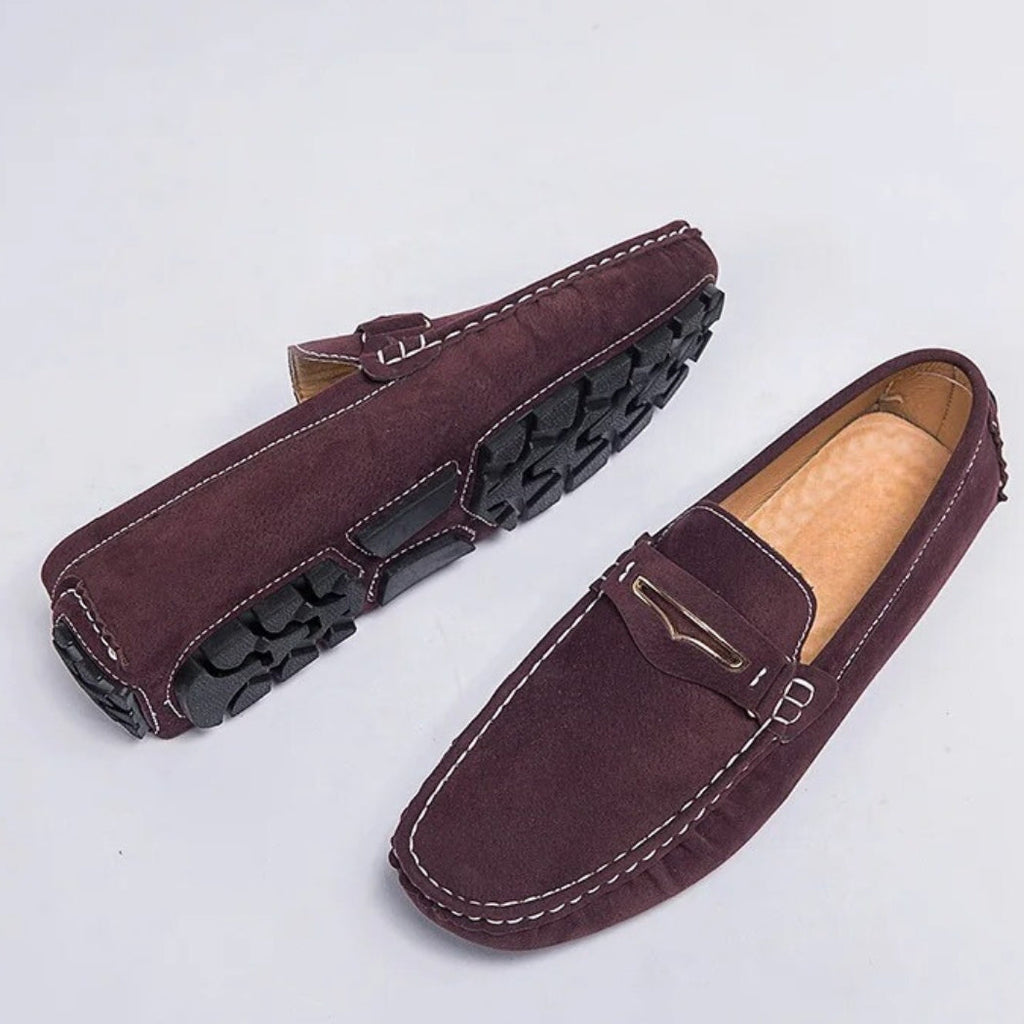 Men's comfortable colorful suede loafers