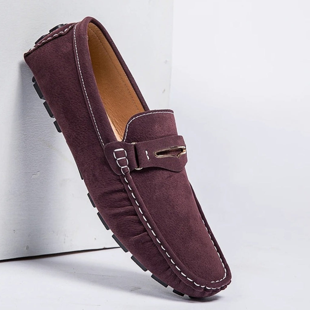 Men's comfortable colorful suede loafers