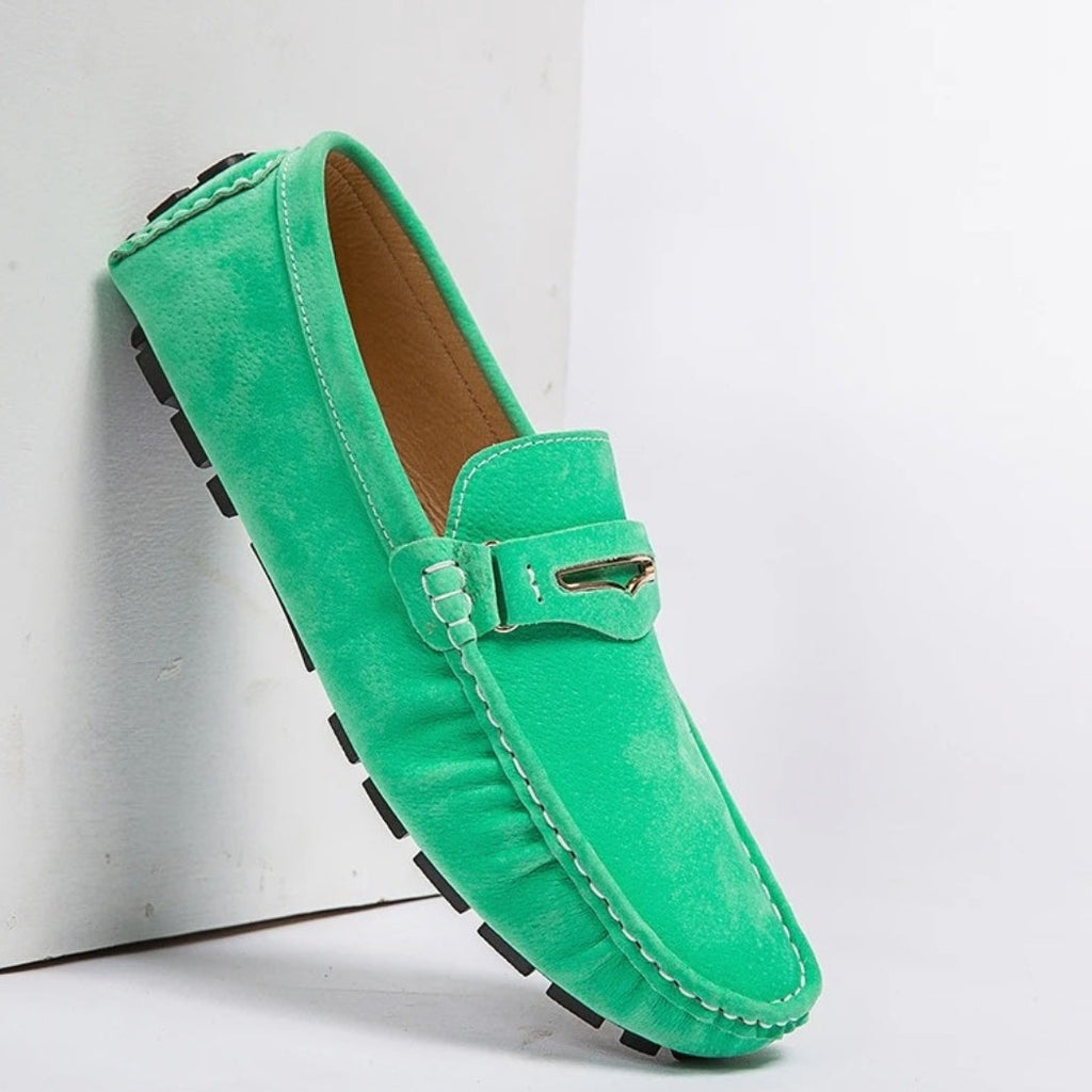 Men's comfortable colorful suede loafers