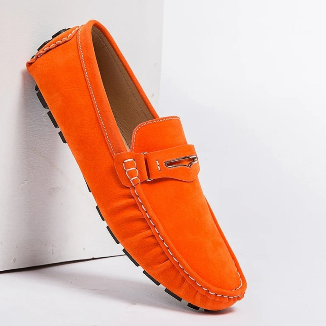 Men's comfortable colorful suede loafers