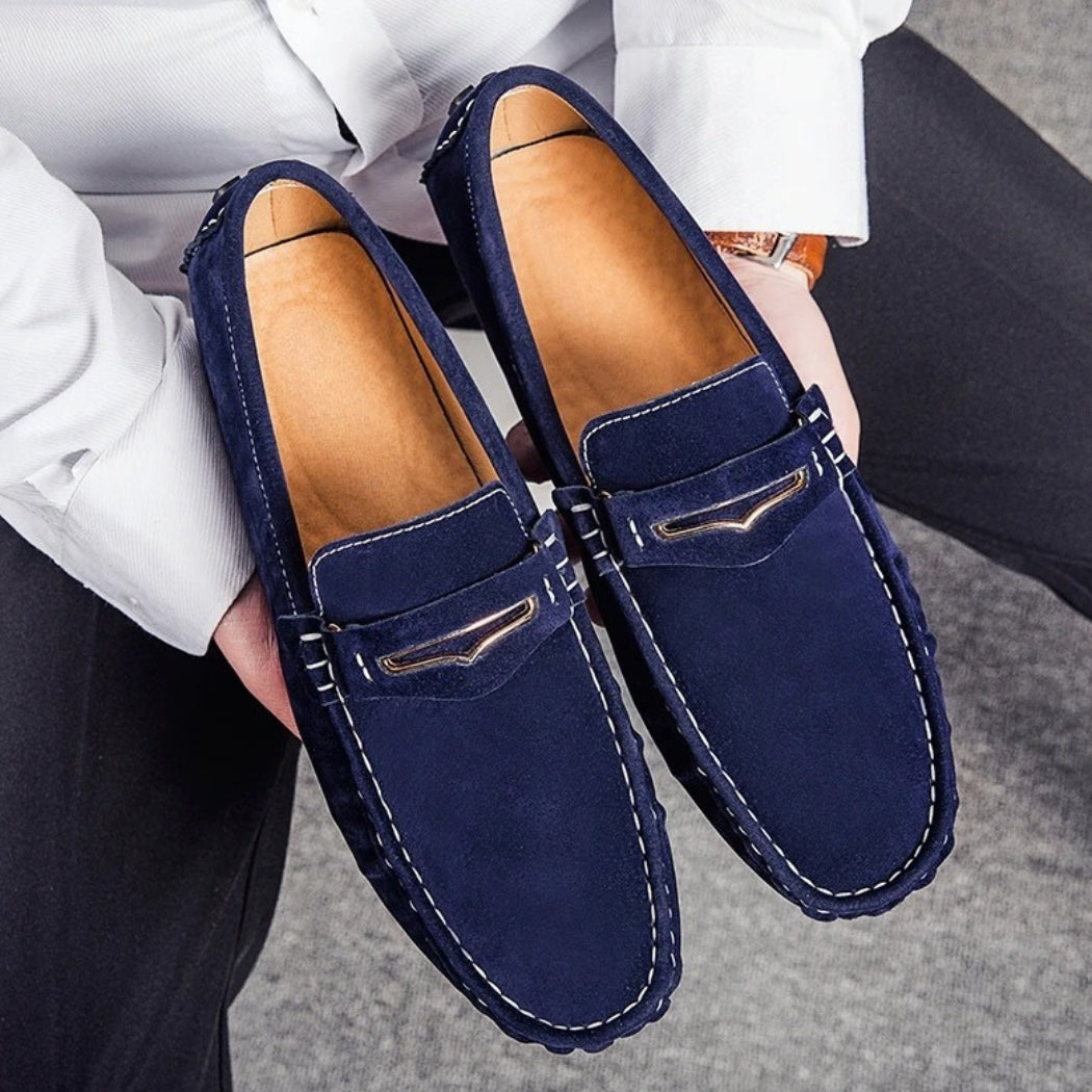 Men's comfortable colorful suede loafers