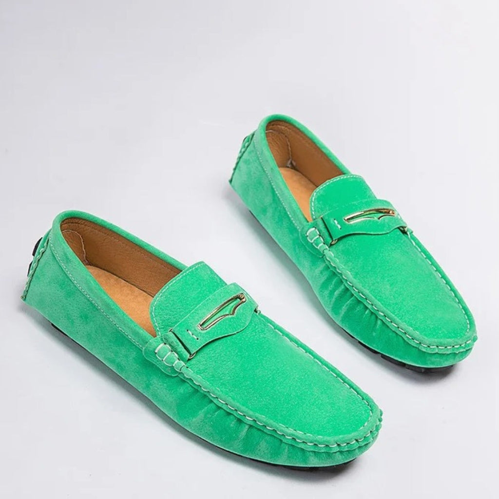 Men's comfortable colorful suede loafers