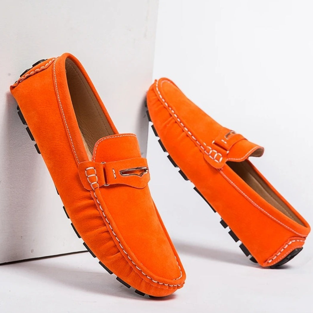 Men's comfortable colorful suede loafers