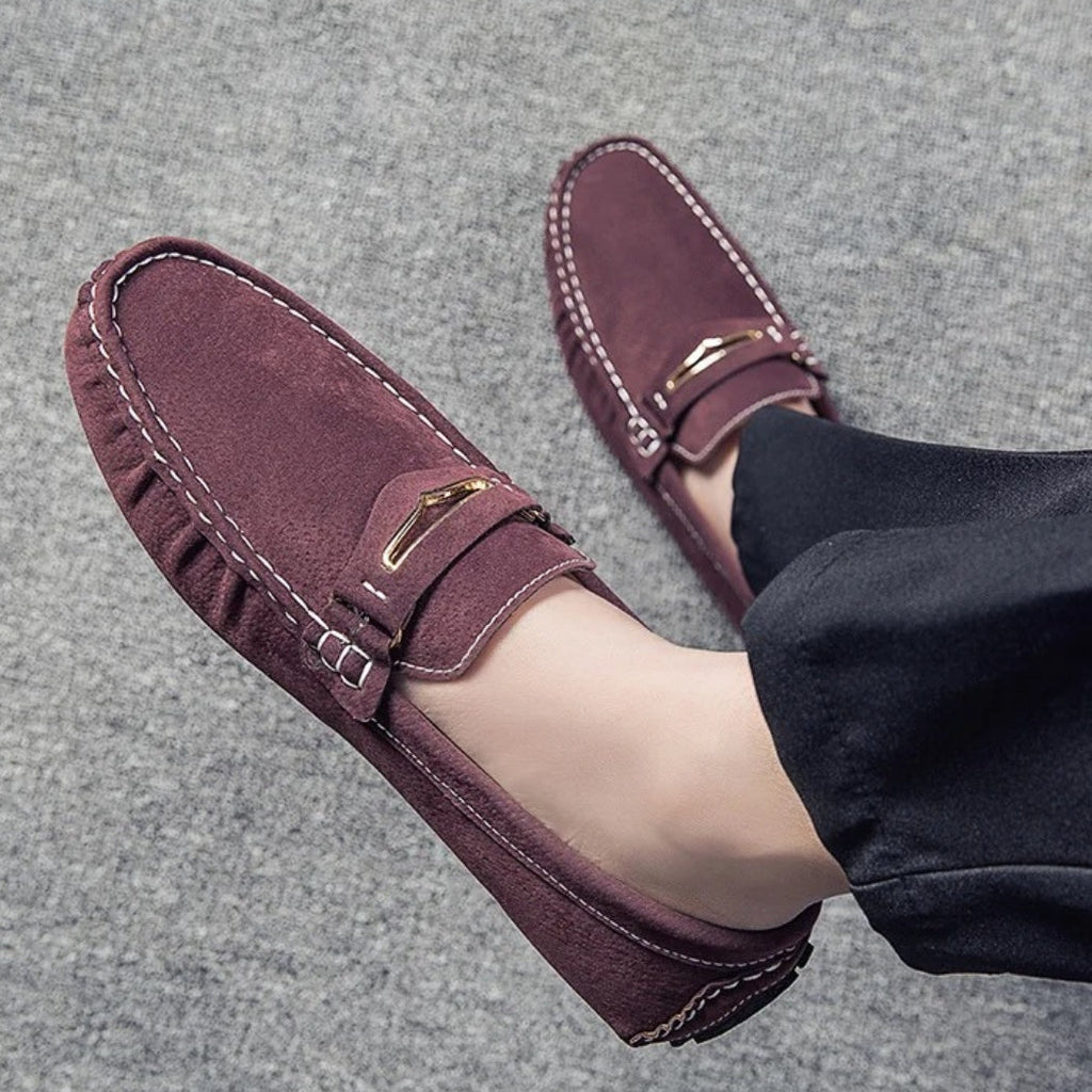 Men's comfortable colorful suede loafers