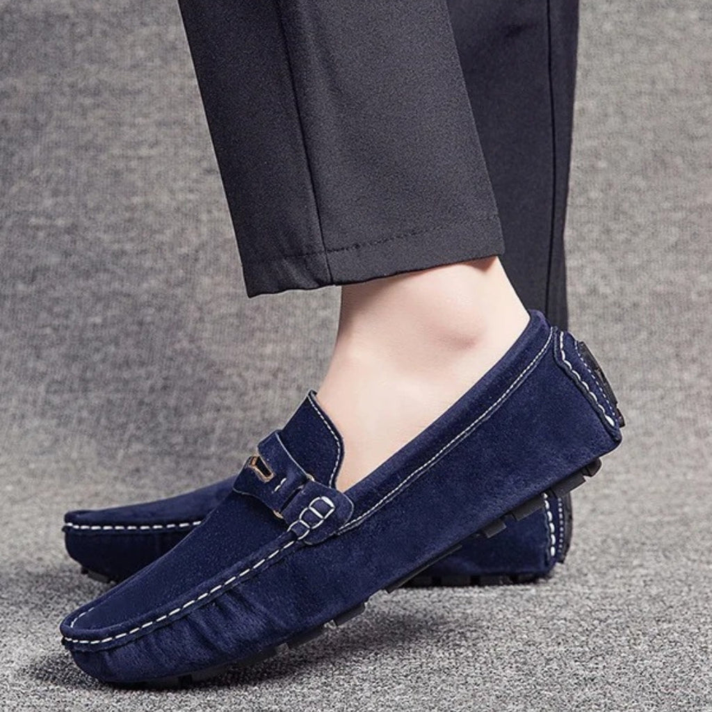 Men's comfortable colorful suede loafers