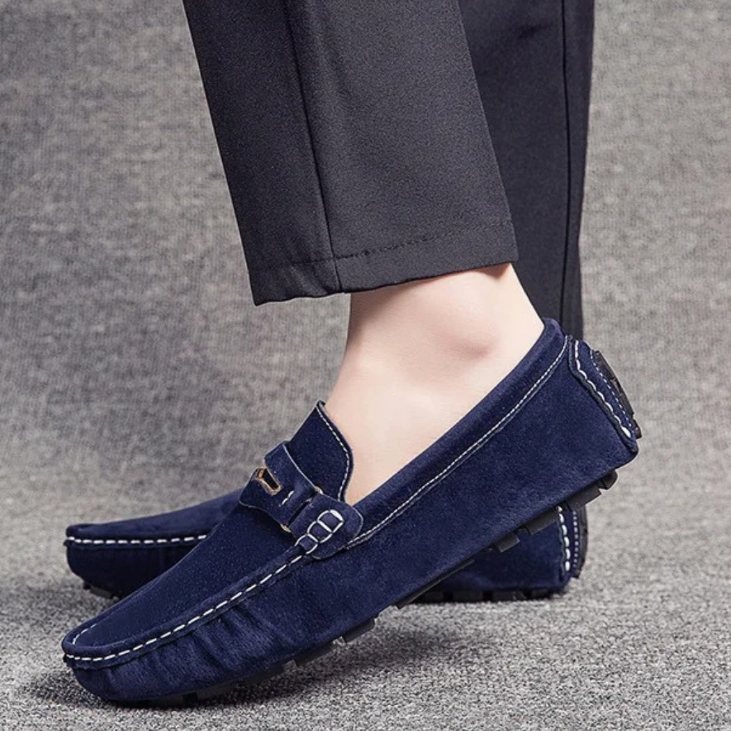 Men's comfortable colorful suede loafers