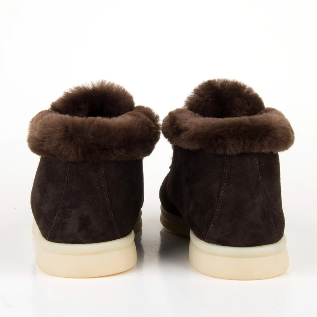 Women's suede loafers with a warm plush lining