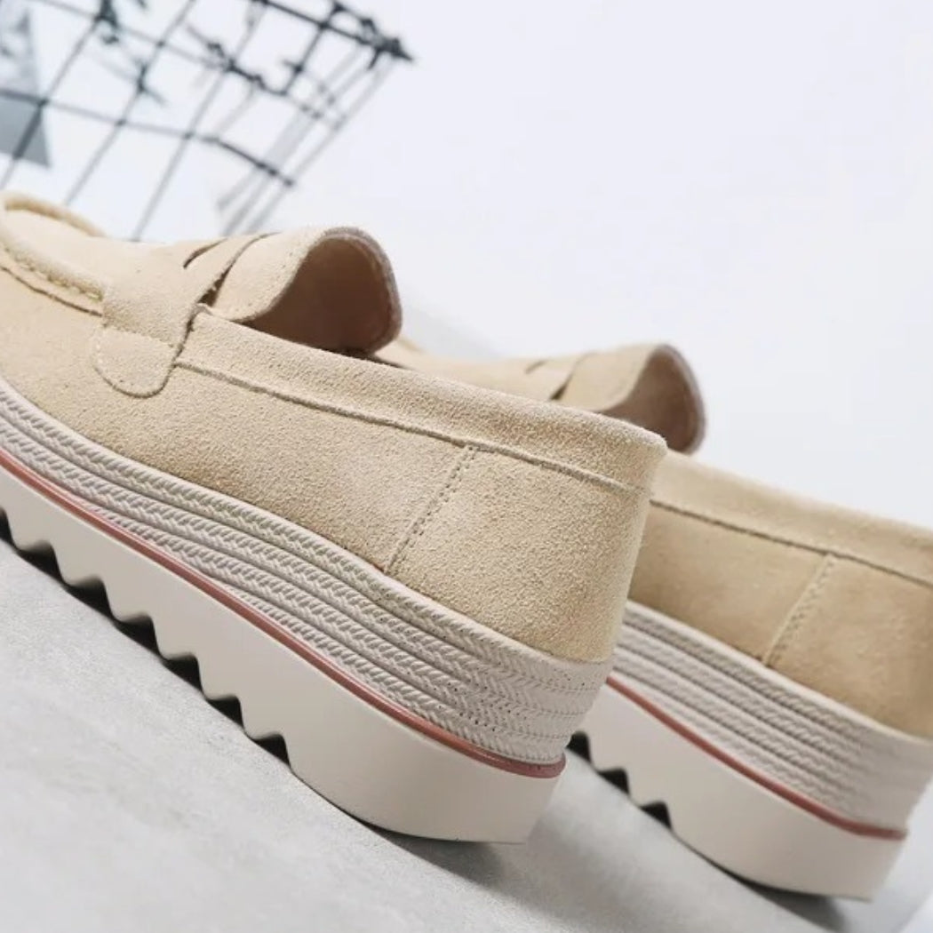 Women's suede wedge loafers for all-day comfort