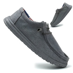 Men's summer fabric loafers, Grey