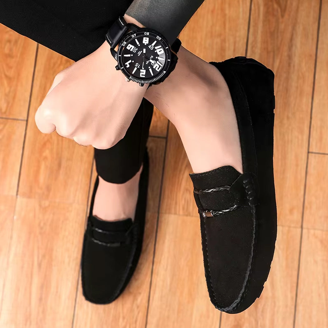 Suede boat loafers for men