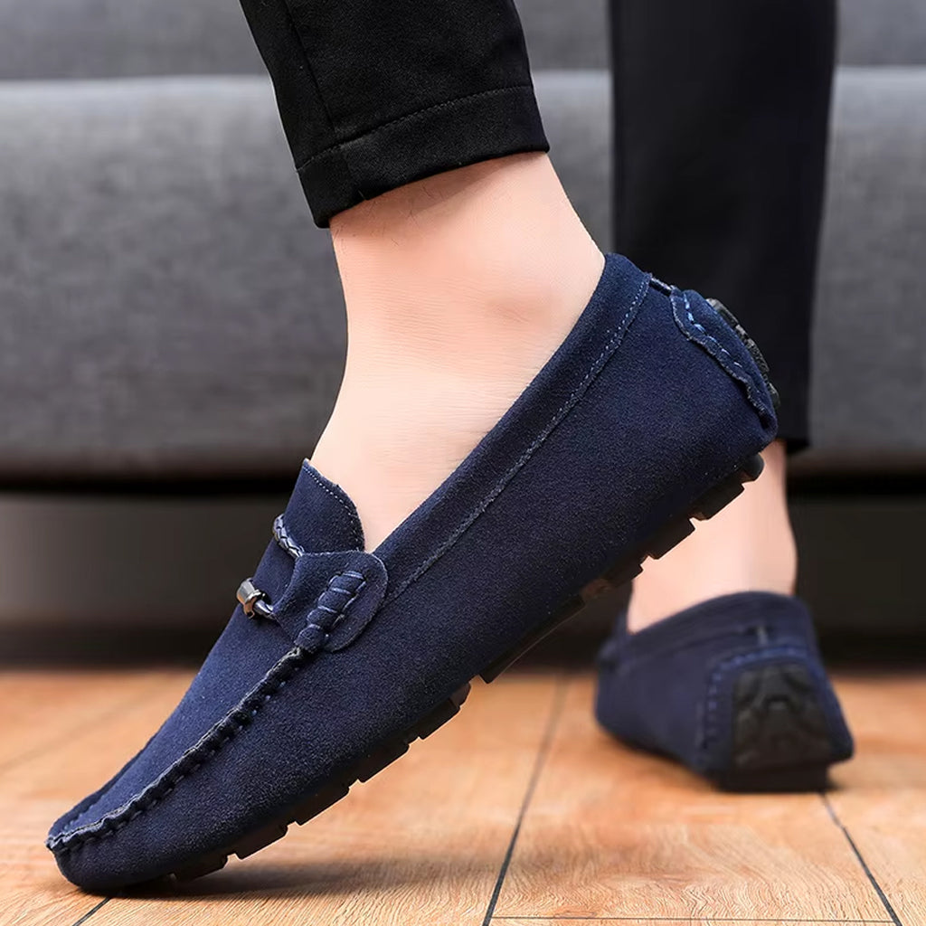 Suede boat loafers for men