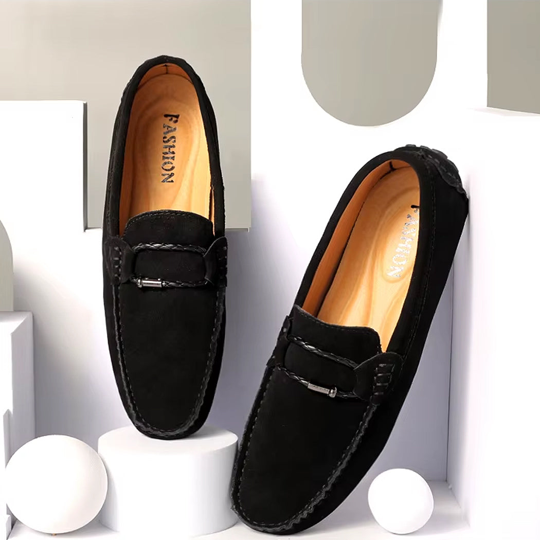 Suede boat loafers for men
