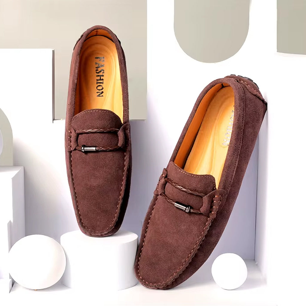 Suede boat loafers for men