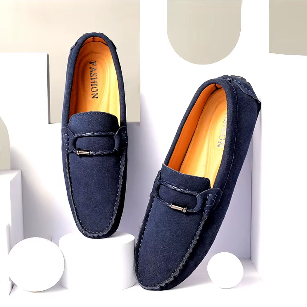 Suede boat loafers for men