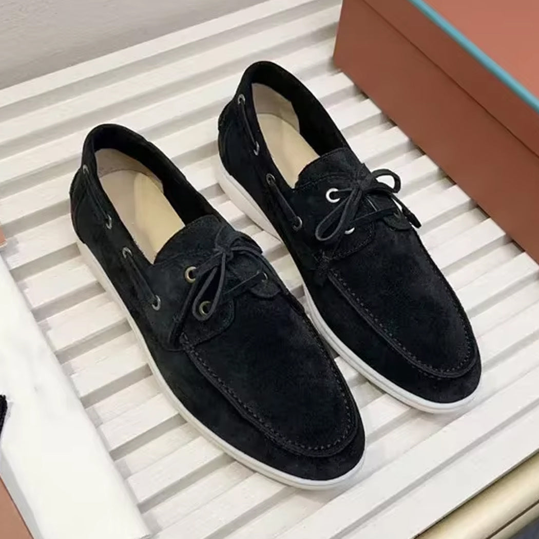 Elegant suede boat loafers for men