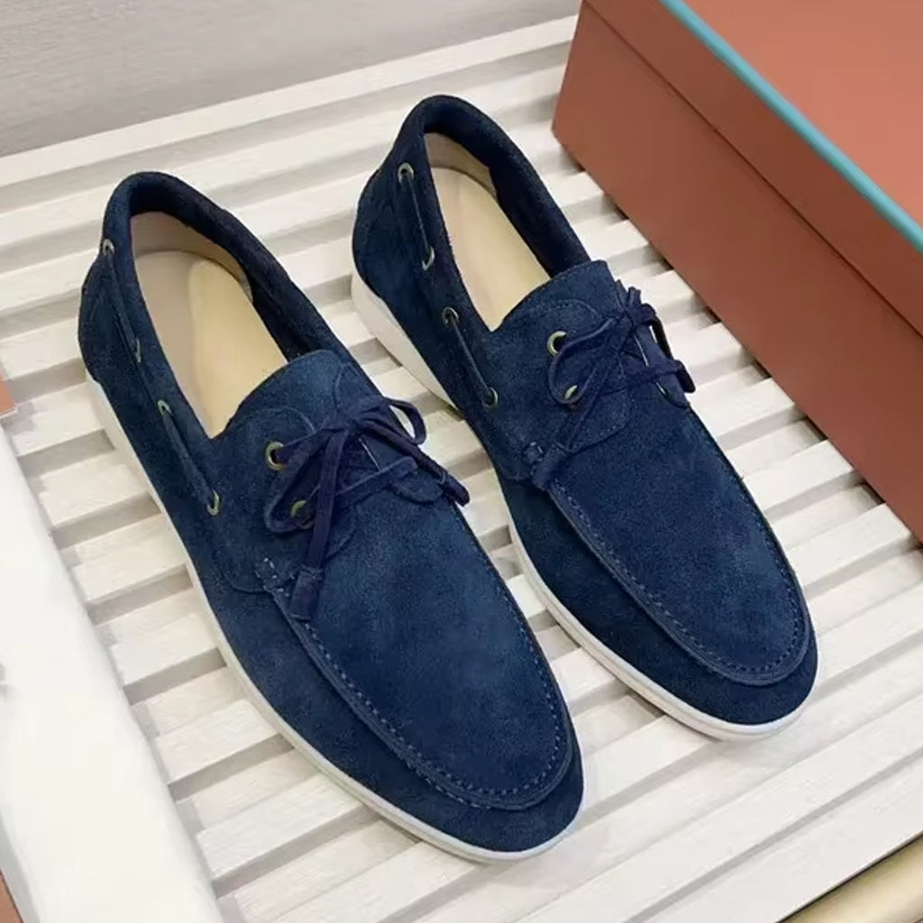 Elegant suede boat loafers for men