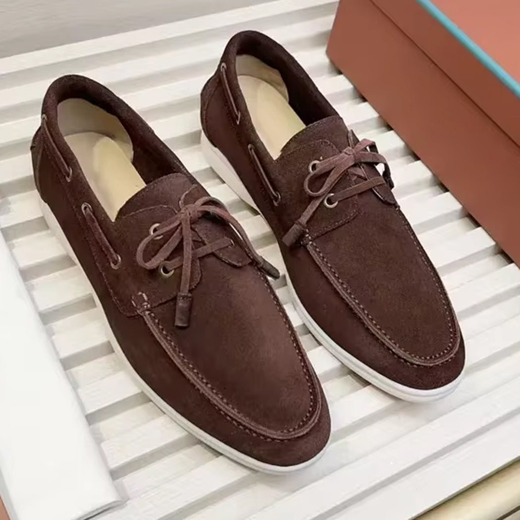 Elegant suede boat loafers for men
