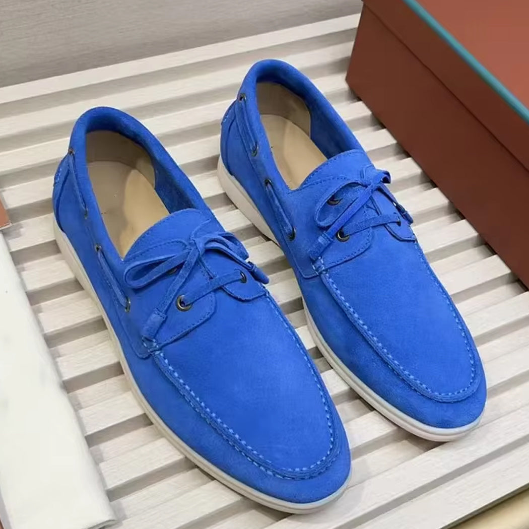 Elegant suede boat loafers for men
