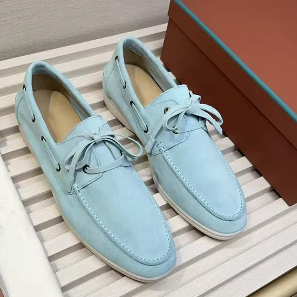 Elegant suede boat loafers for men