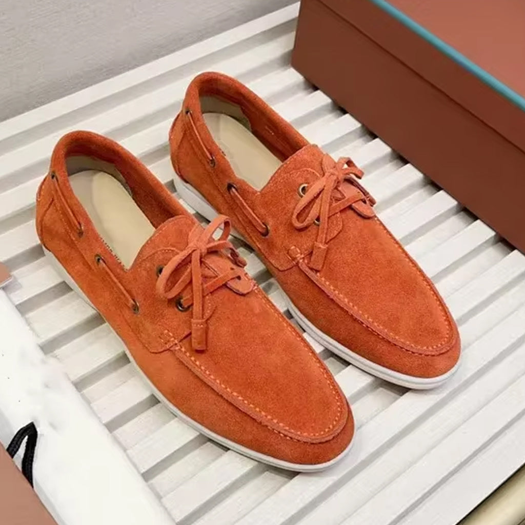 Elegant suede boat loafers for men