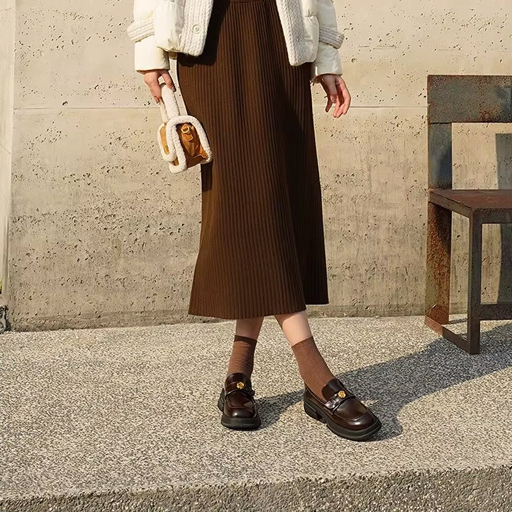 Platform loafers with flower details