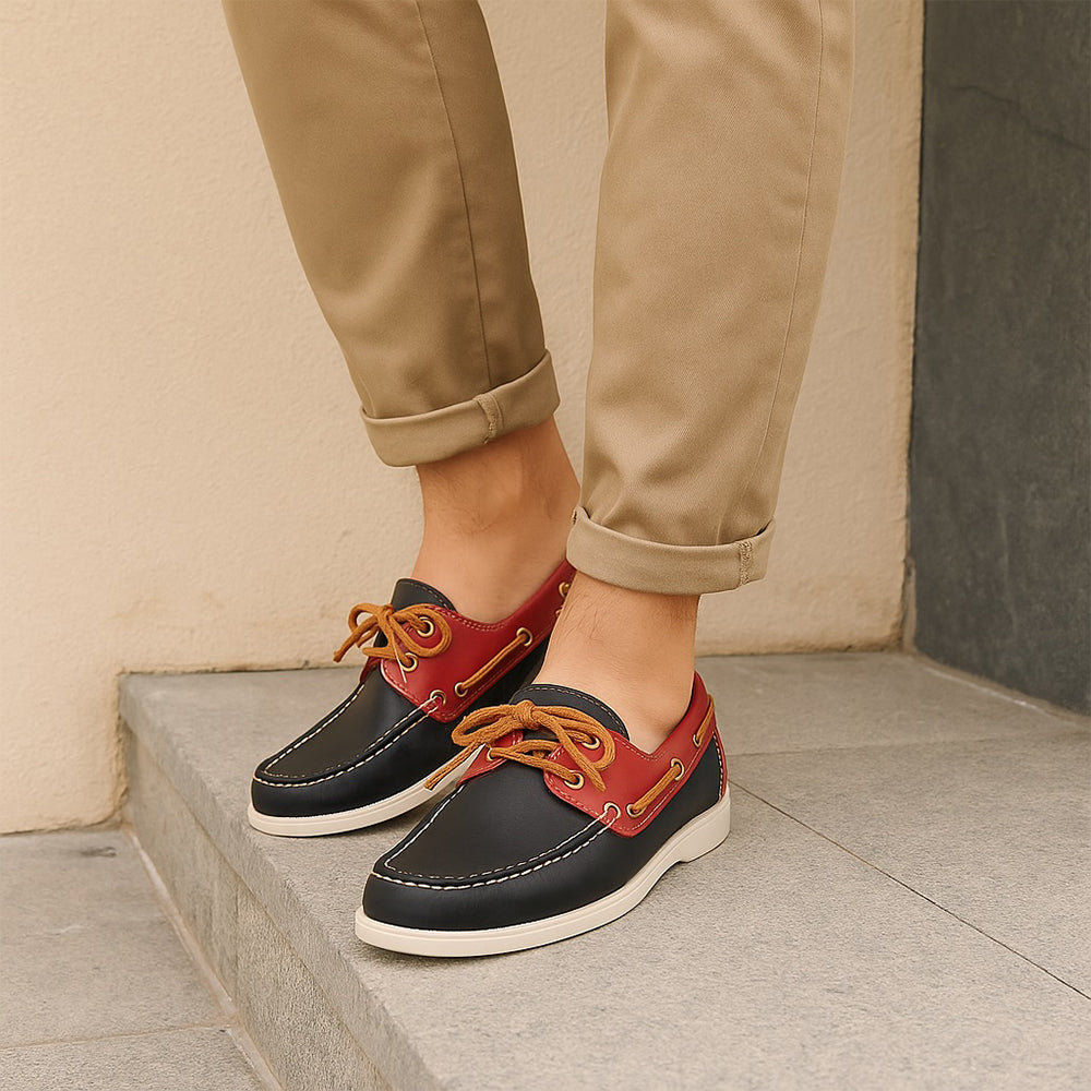 Men's lace-up boat loafers