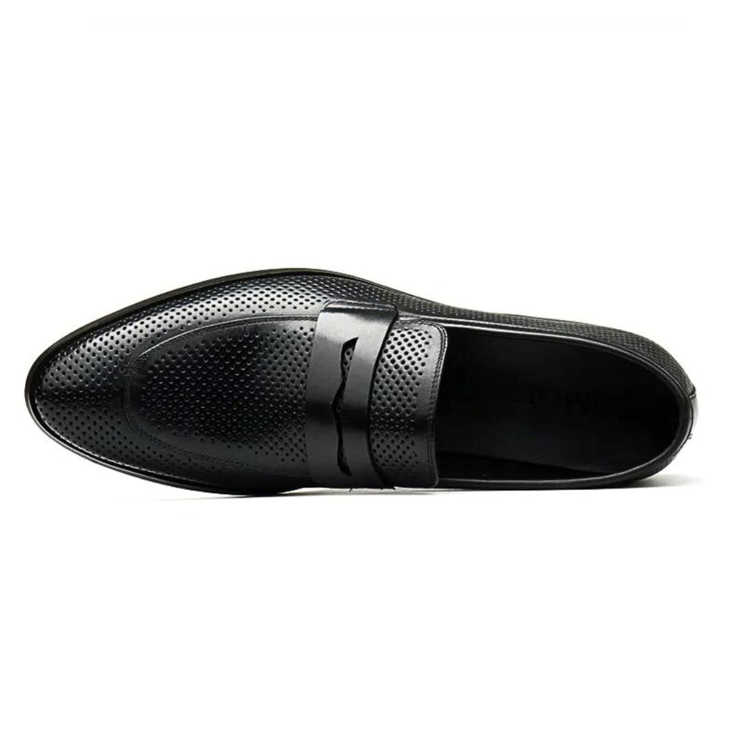 Men's pointed-toe genuine leather loafers