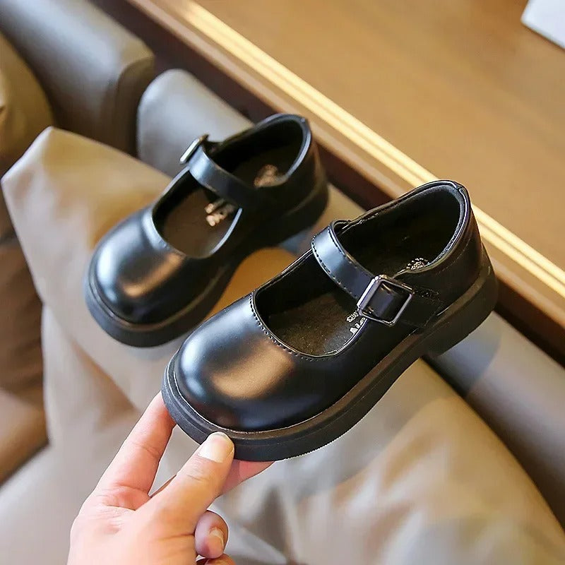 Classic leather-look loafers for girls